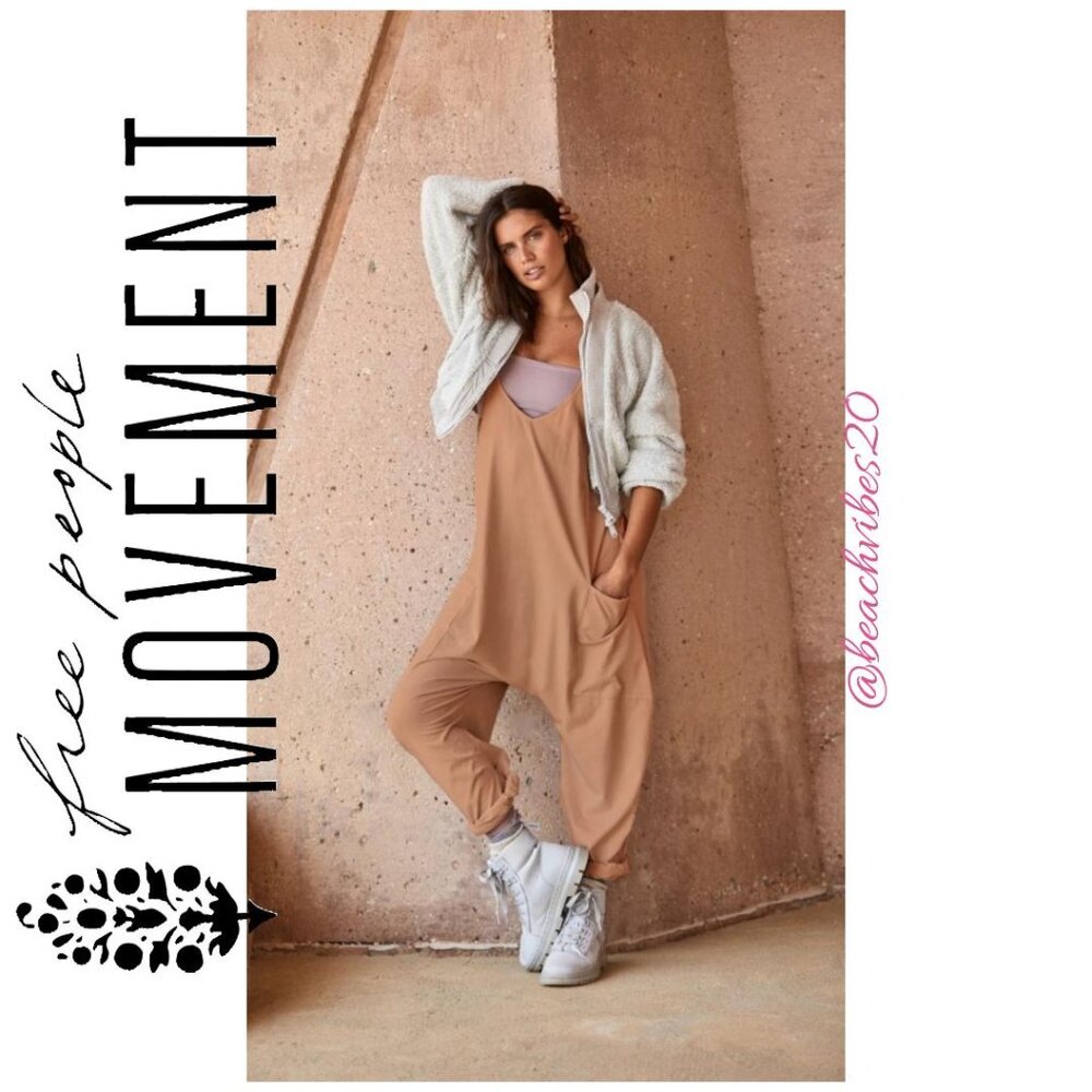 FP MOVEMENT BY FREE PEOPLE Hot Shot Onesie Toasted Coconut Medium EUC FP-380